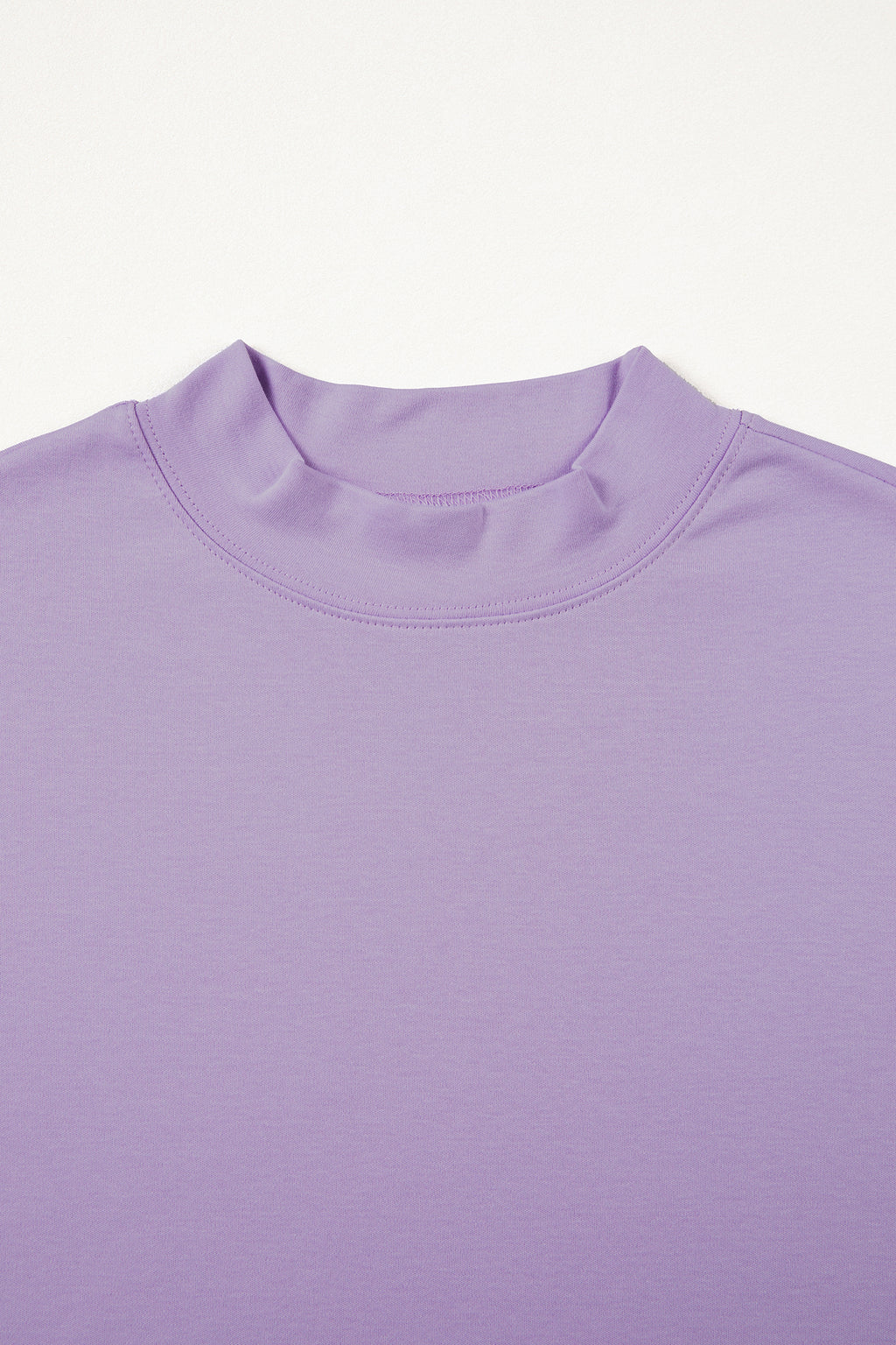 Dark Blue Solid Color High Neck Oversize Tee