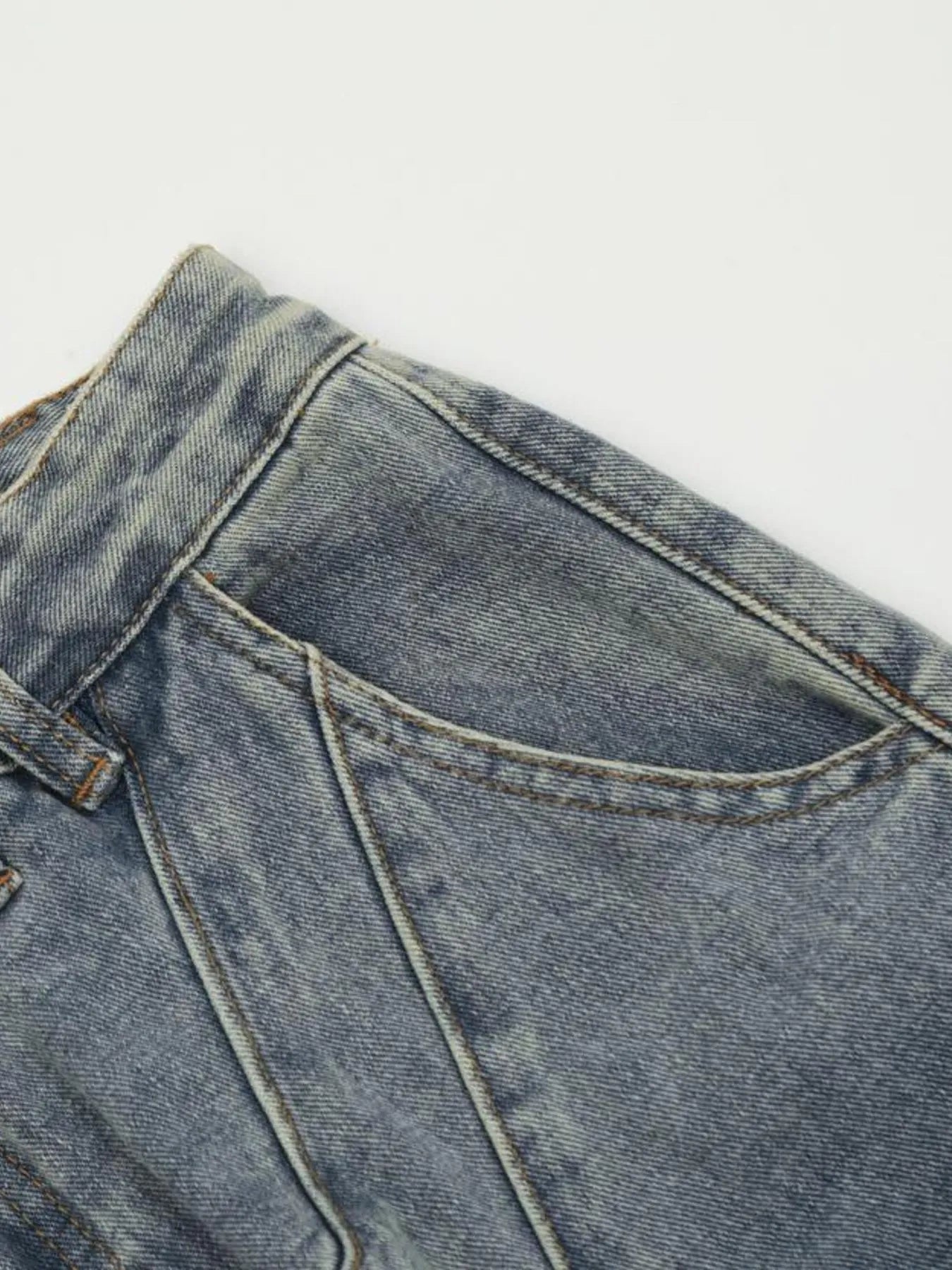 Men's Multi-Pocket Cargo Wide Leg Jeans