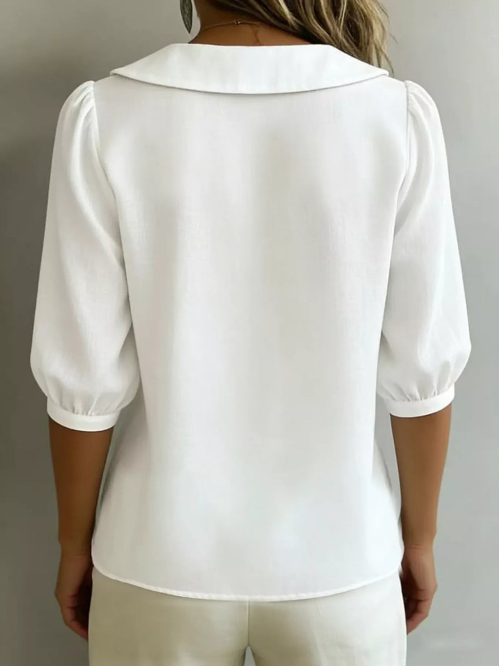 Peter Pan Collar Puff Sleeve Shirt