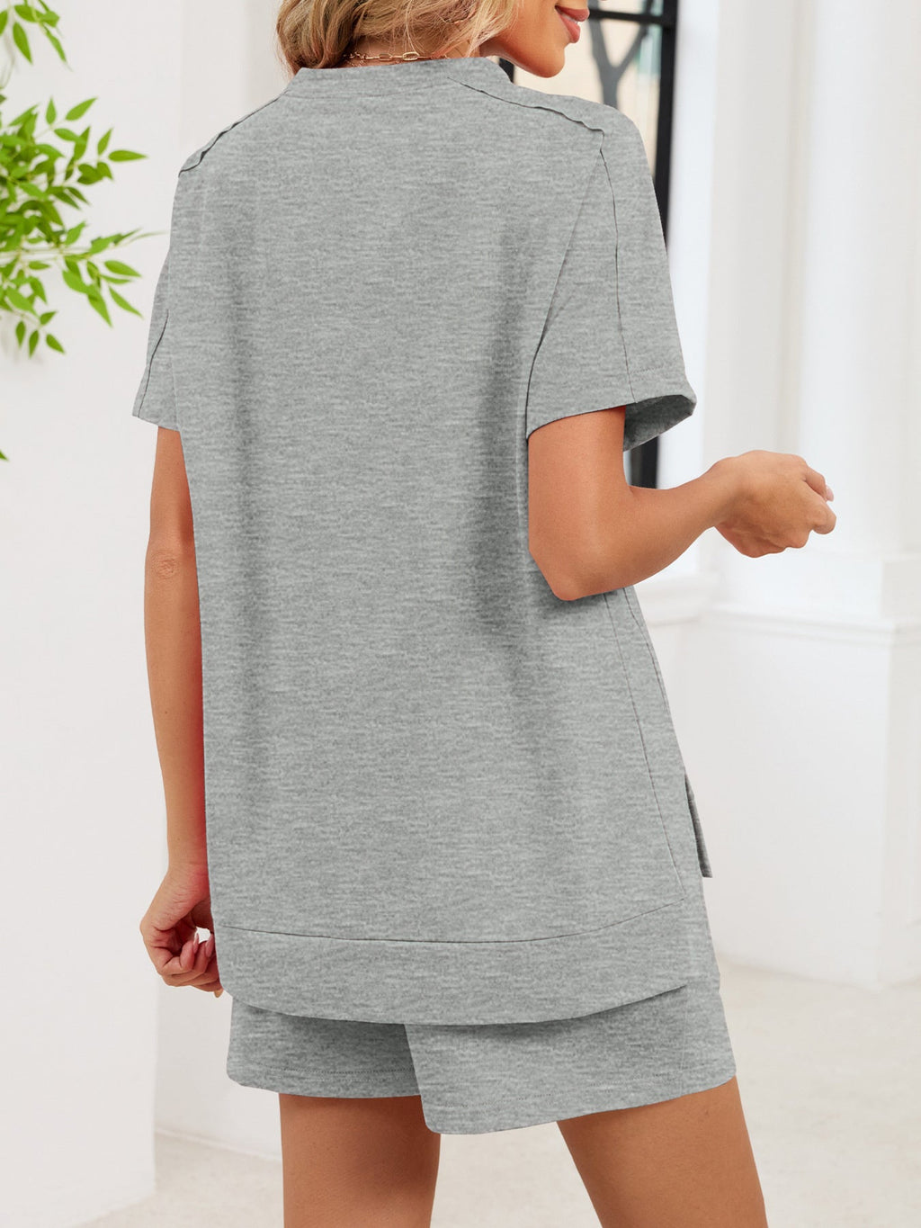 Round Neck Short Sleeve T-Shirt and Shorts Set