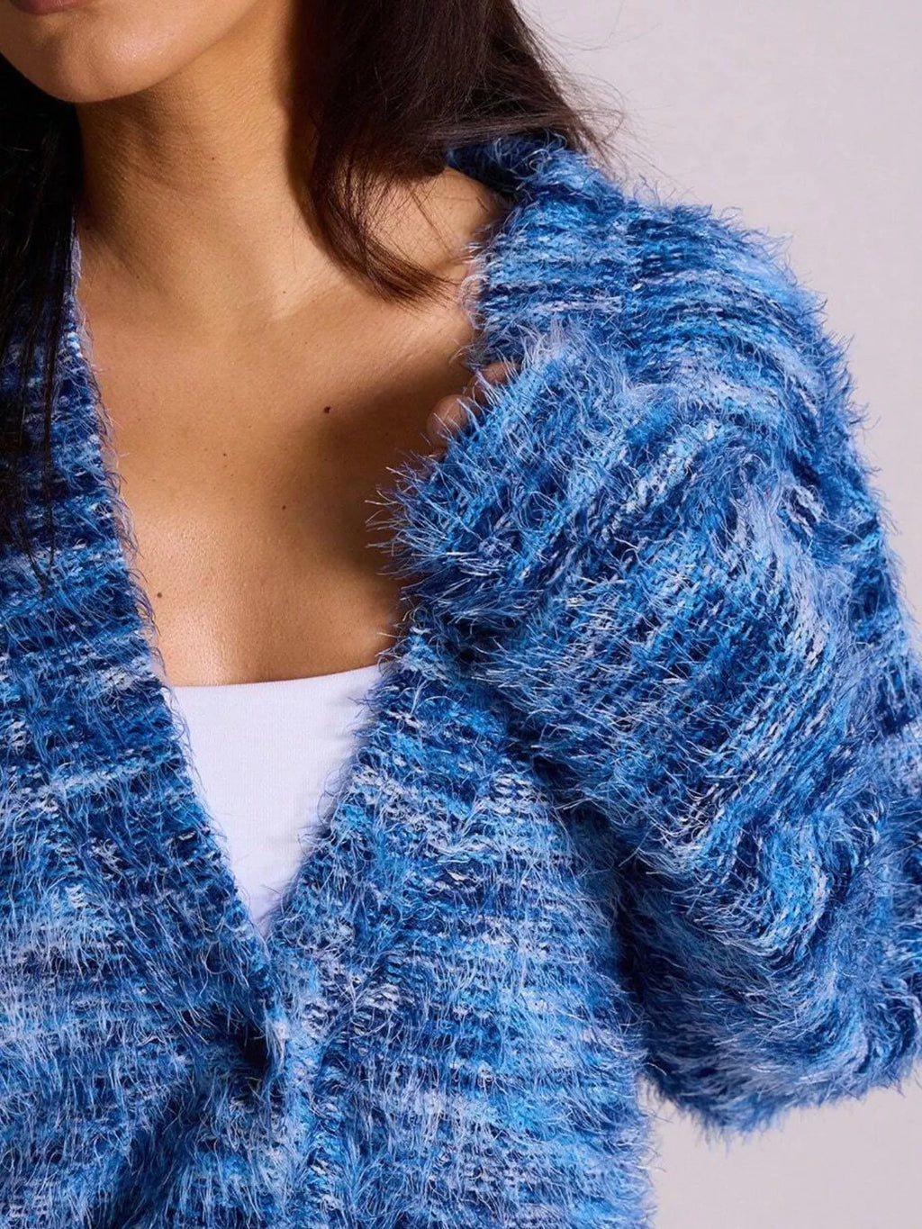 Textured Knit Button-Down Cardigan
