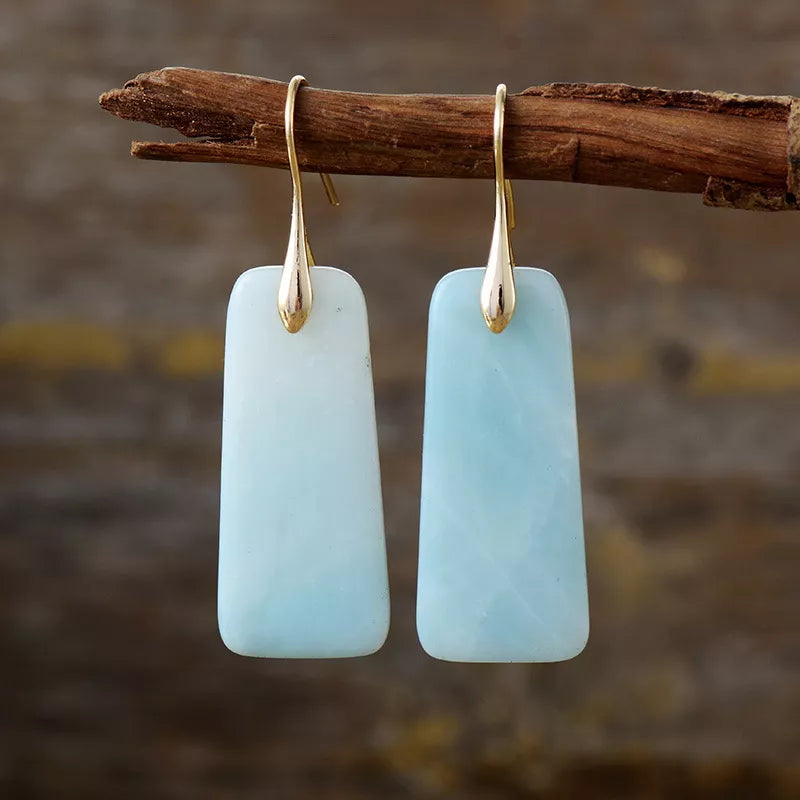 Natural Stone Geometric Shape Earrings
