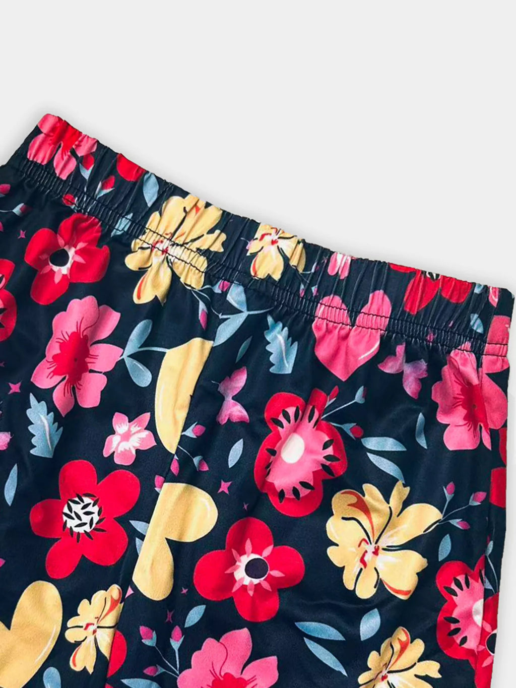 Children's Giraffe Floral Print Tee and Shorts Set