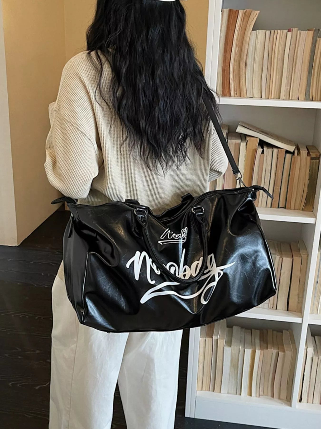 Letter Leather Travel Bag