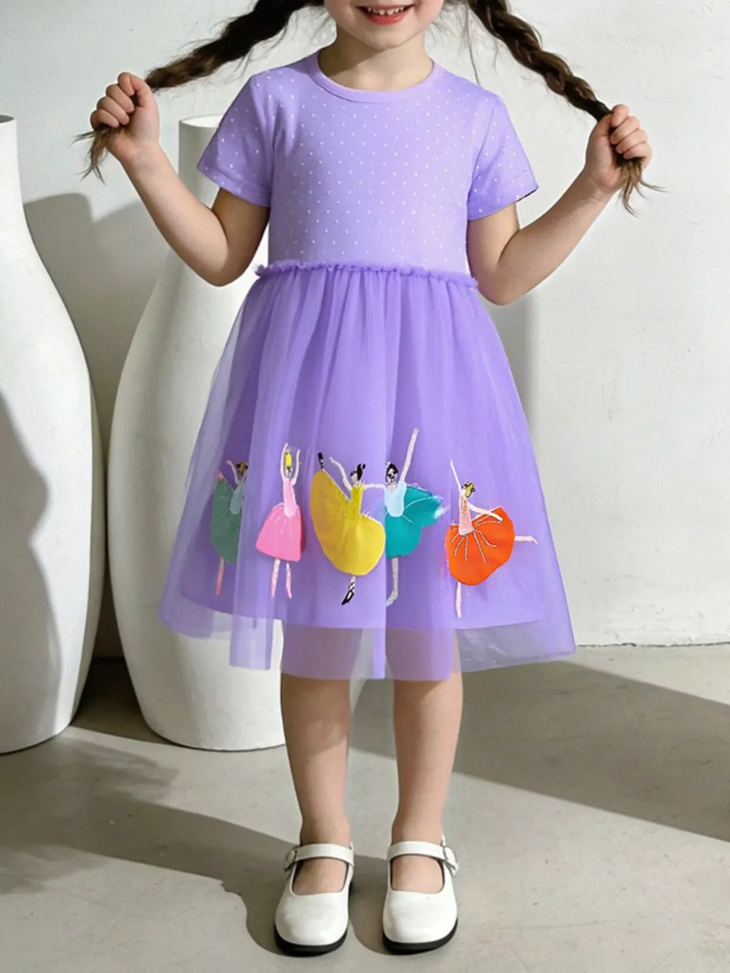 Children's Ballet Dancer Embroidered Tulle Dress