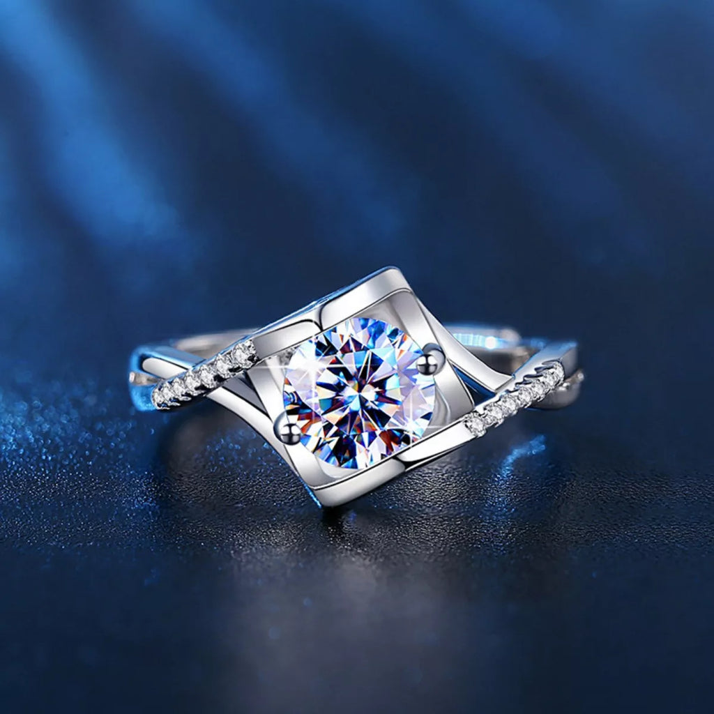 1 Carat 925 Sterling Silver Moissanite Ring