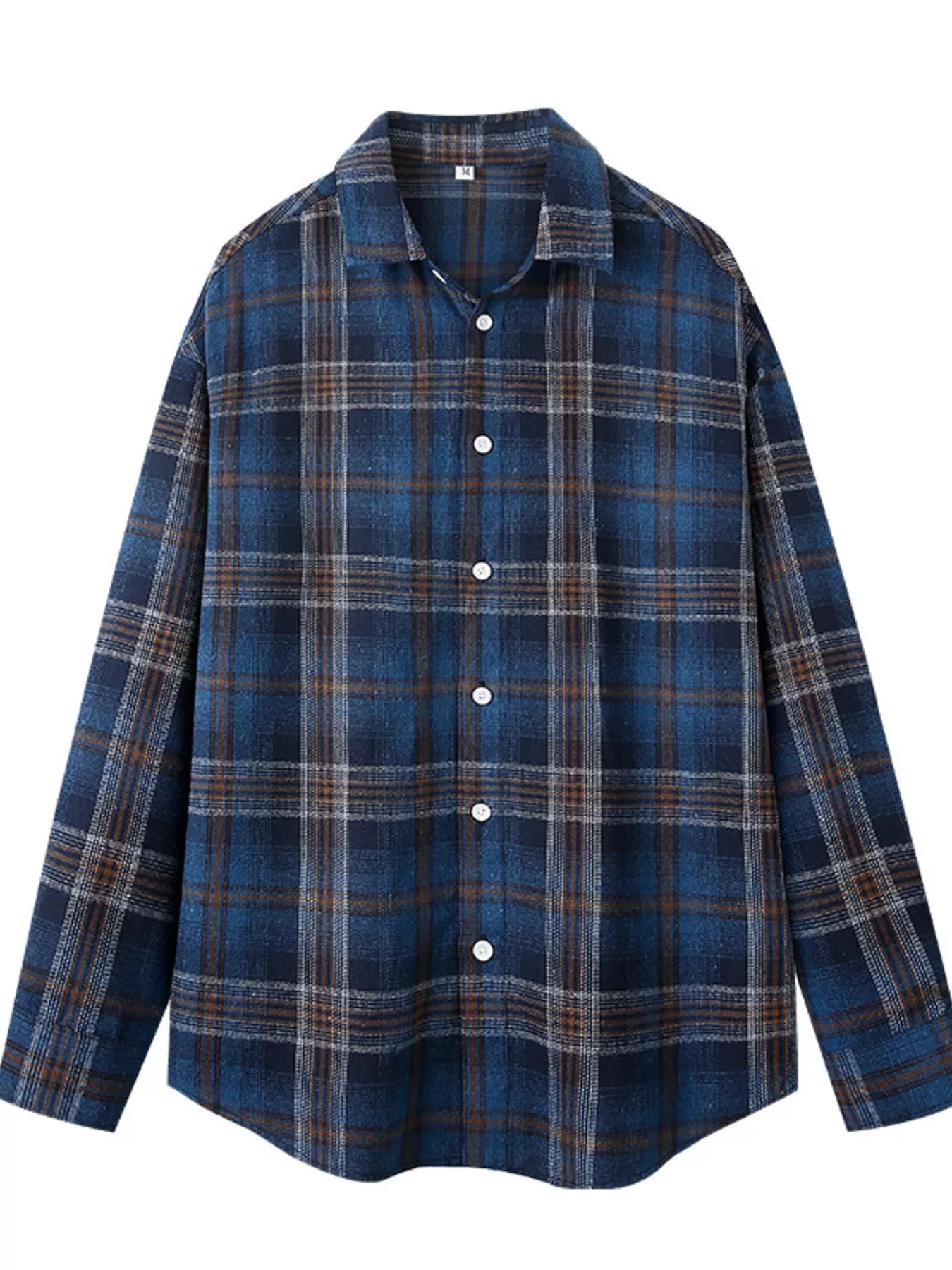 Men's Plus Size Casual Plaid Button Up Shirt
