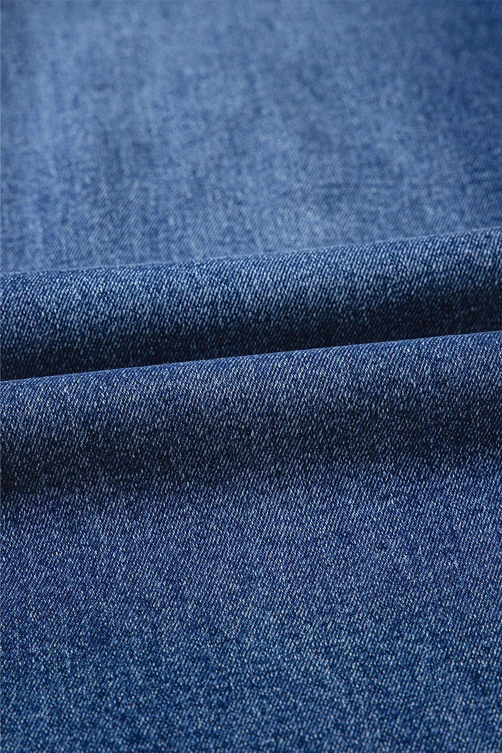 Double Button Zip Fly Straight Leg Jeans