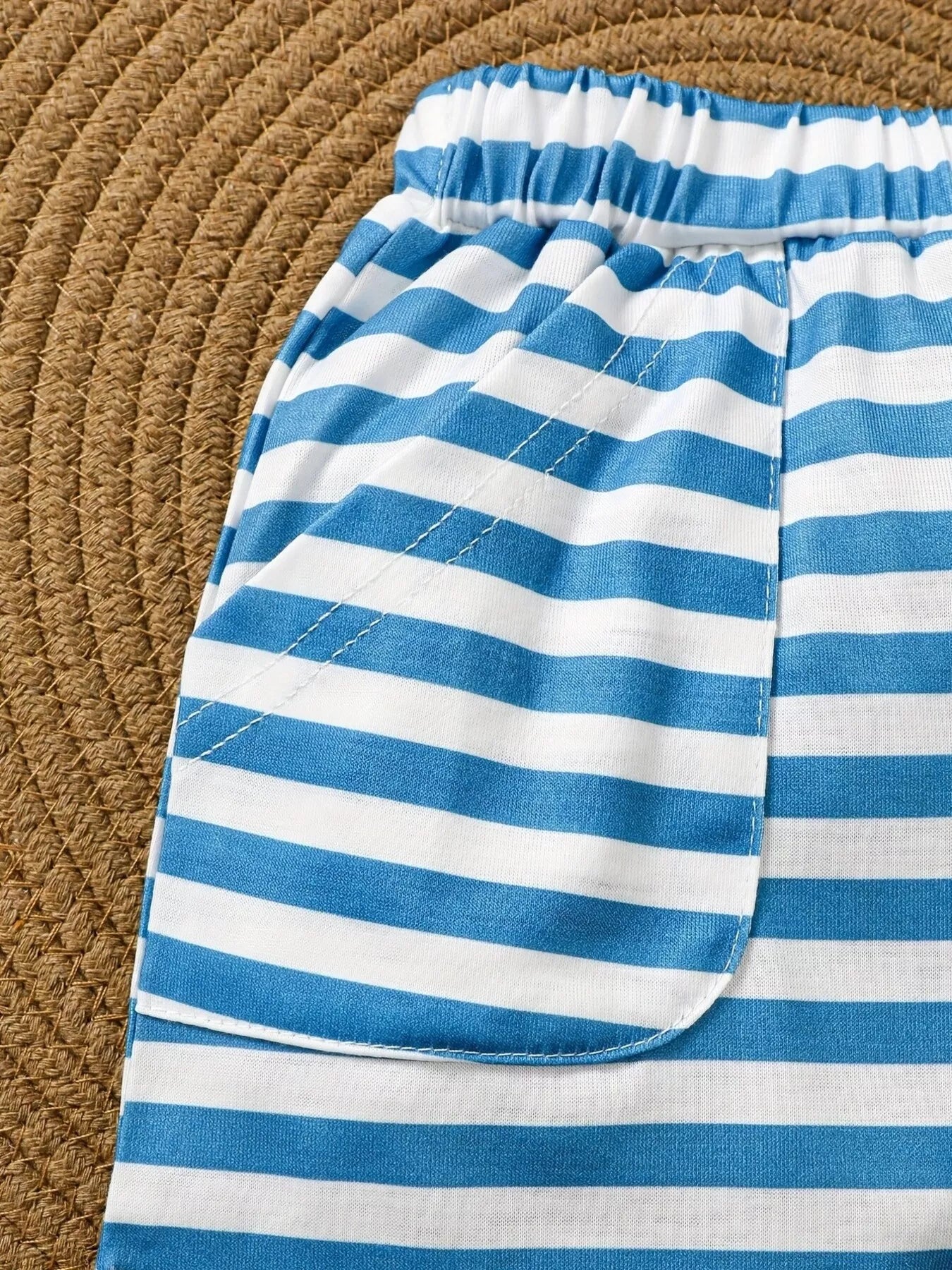 Children's Dinosaur Print Tee & Striped Shorts Set