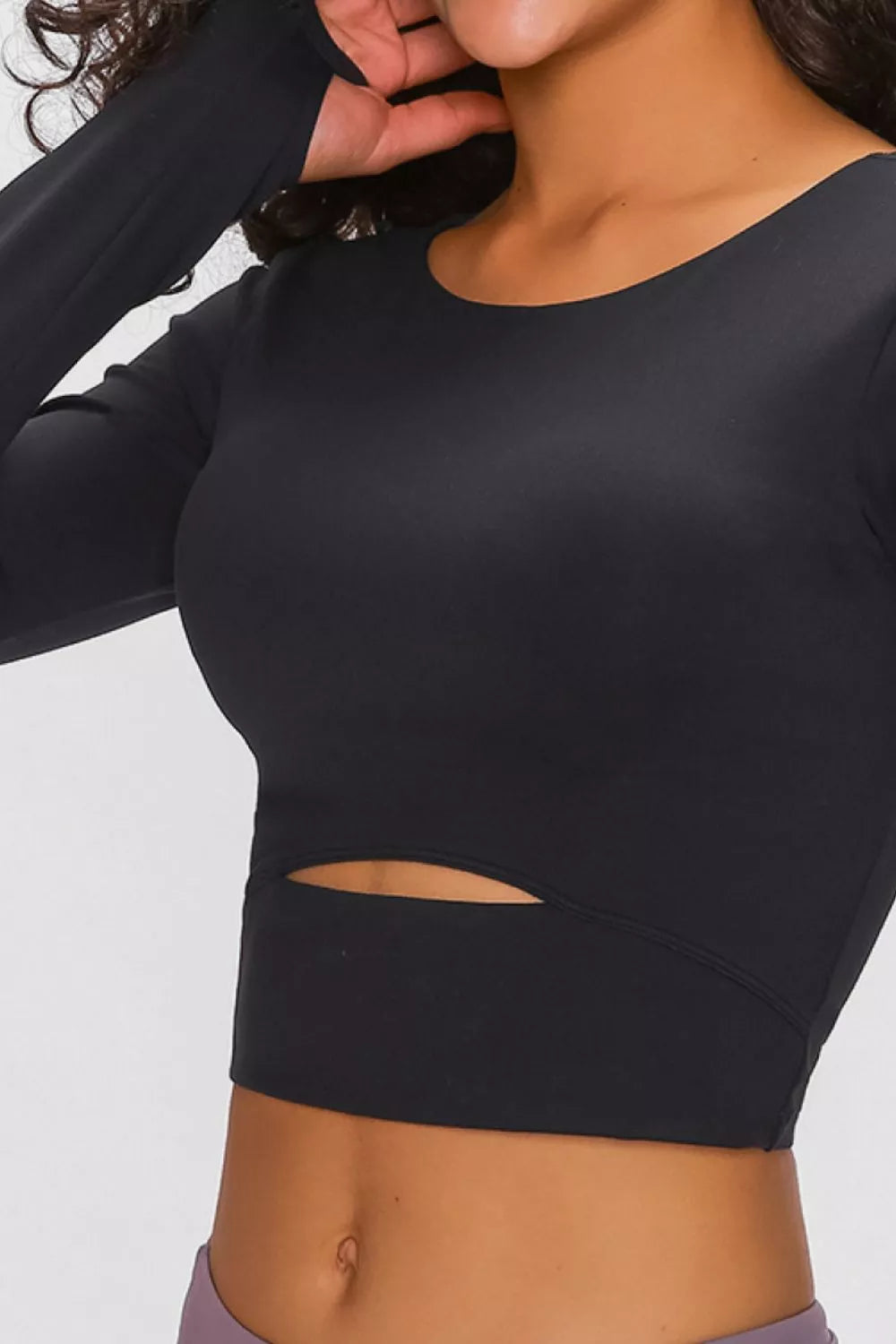 Millennia Long Sleeve Cropped Top With Sports Strap