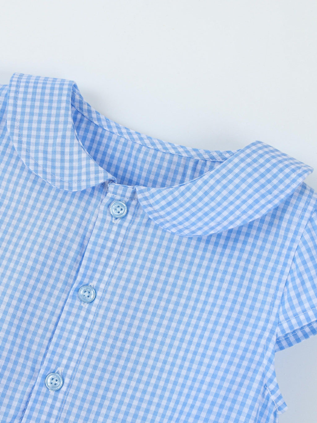 Children's Gingham Peter Pan Collar Button-Front Dress