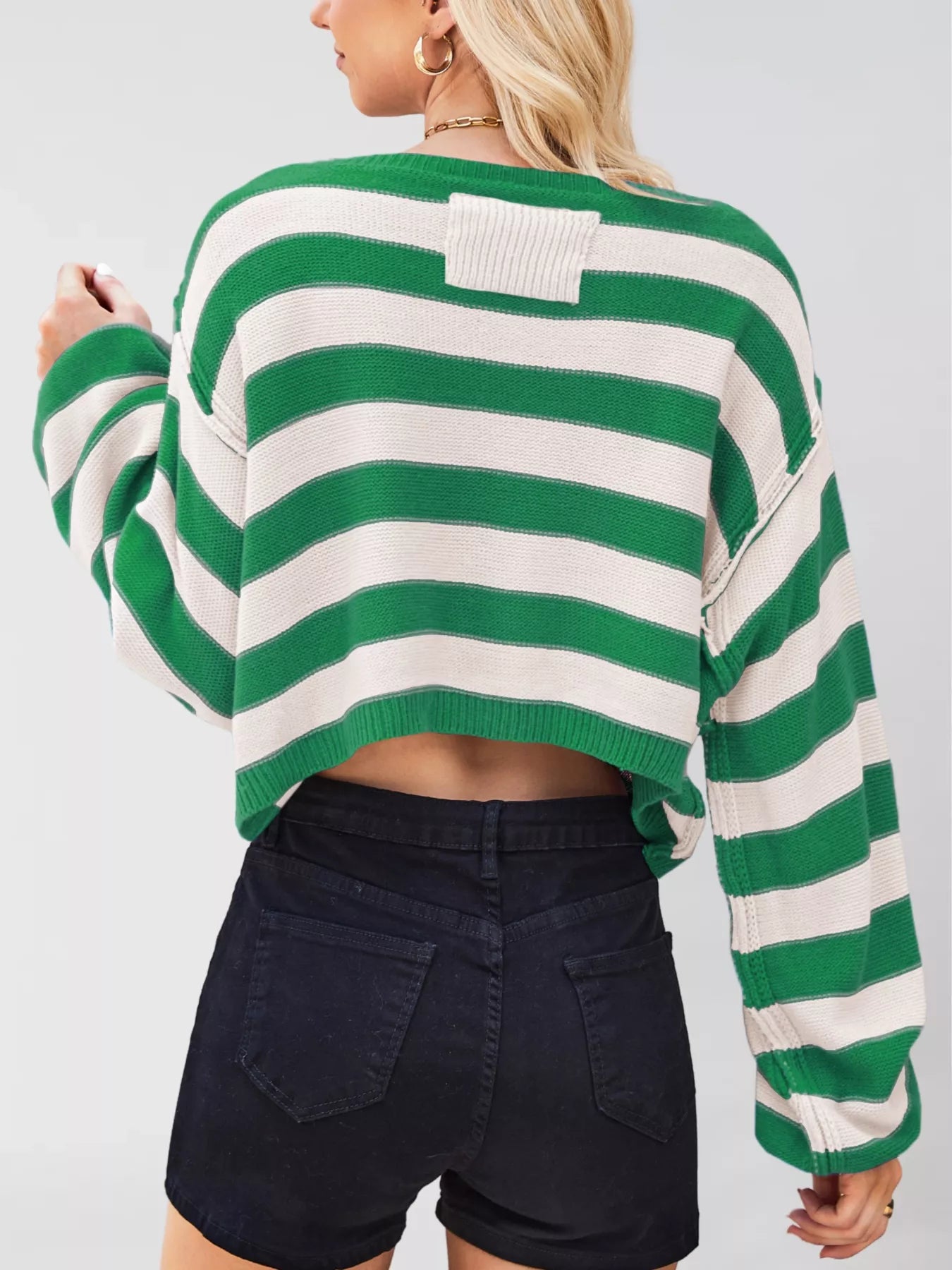 Striped Dropped Shoulder Sweater
