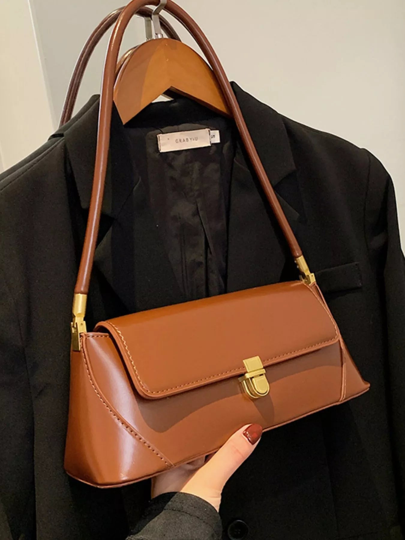 Leather Flap Shoulder Bag