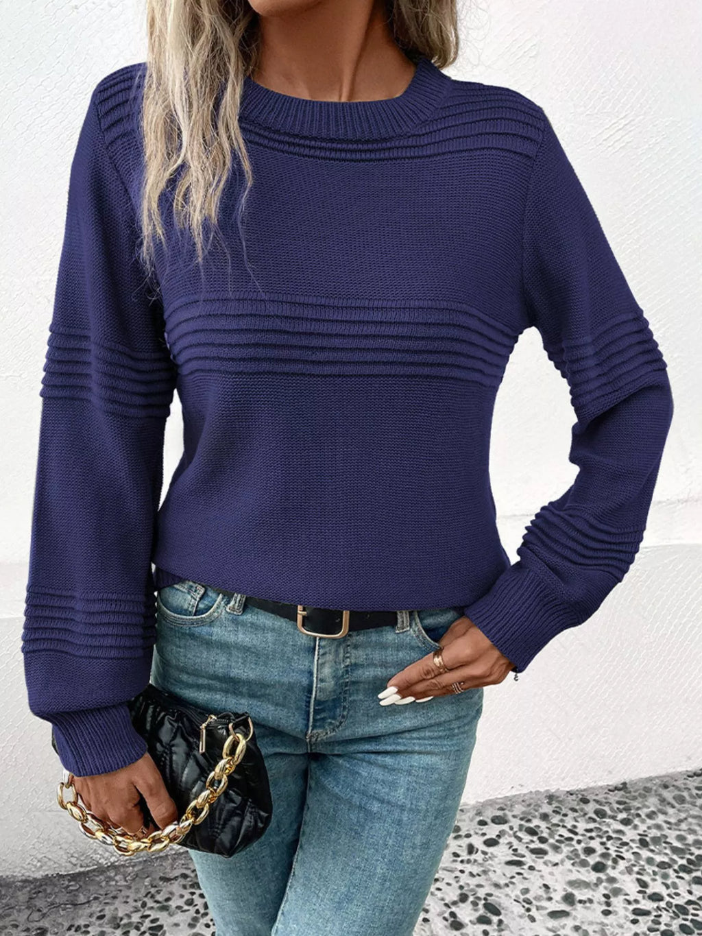 Round Neck Long Sleeve Sweater