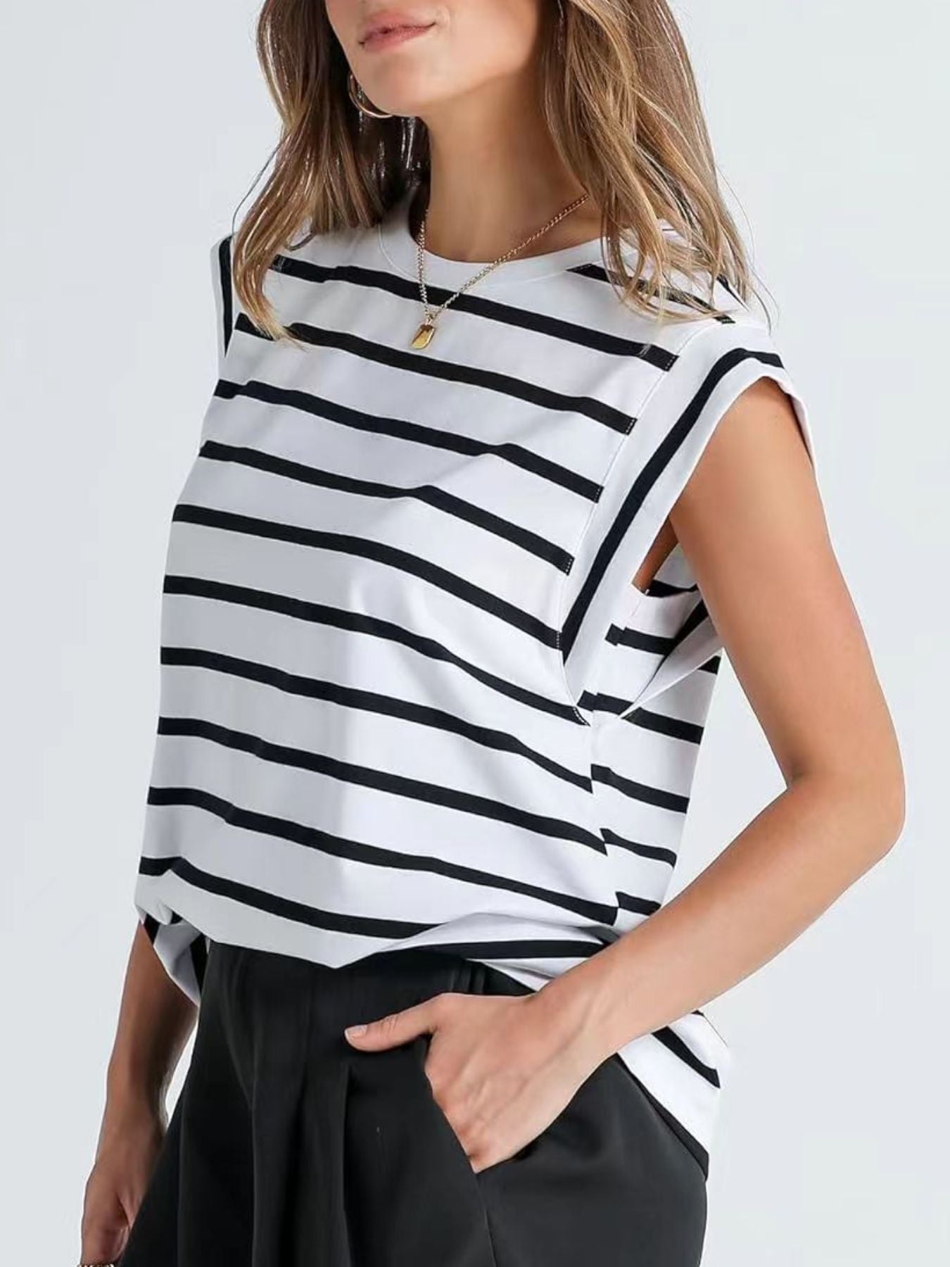 Striped Round Neck Tank