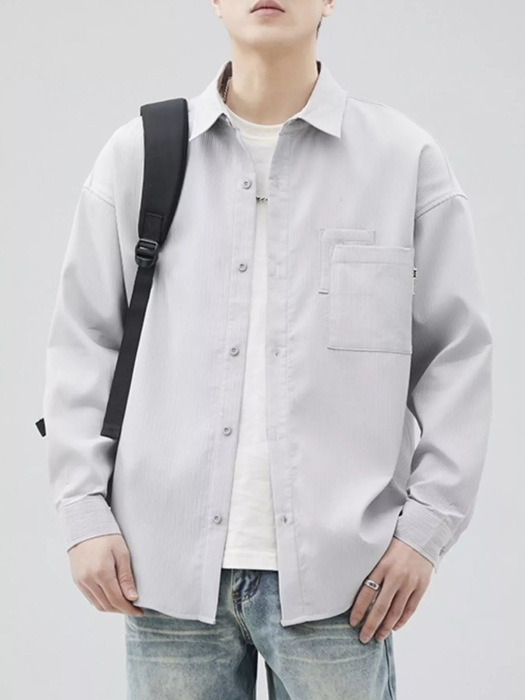 Men's Plus Size Button Down Long Sleeve Shirt