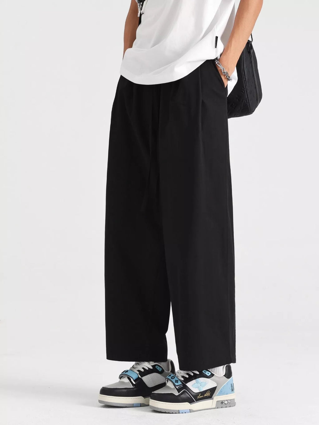 Men's Plus Size Drawstring Wide Leg Pants