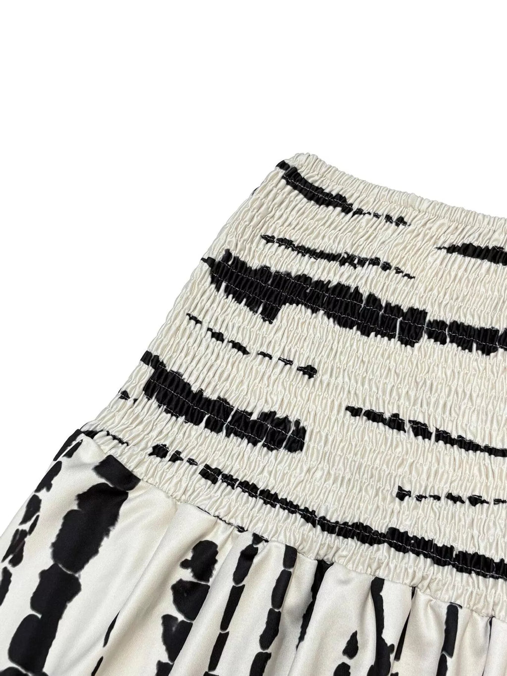 Smocked Asymmetrical Hem Skirt