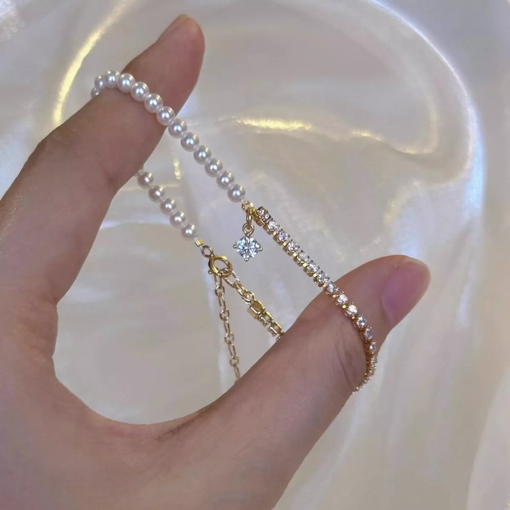 Pearl & Zircon Accent Bracelet