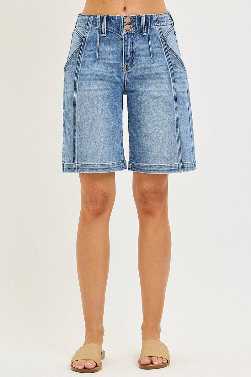 RISEN 2-Button Slouchy Jorts with Pockets