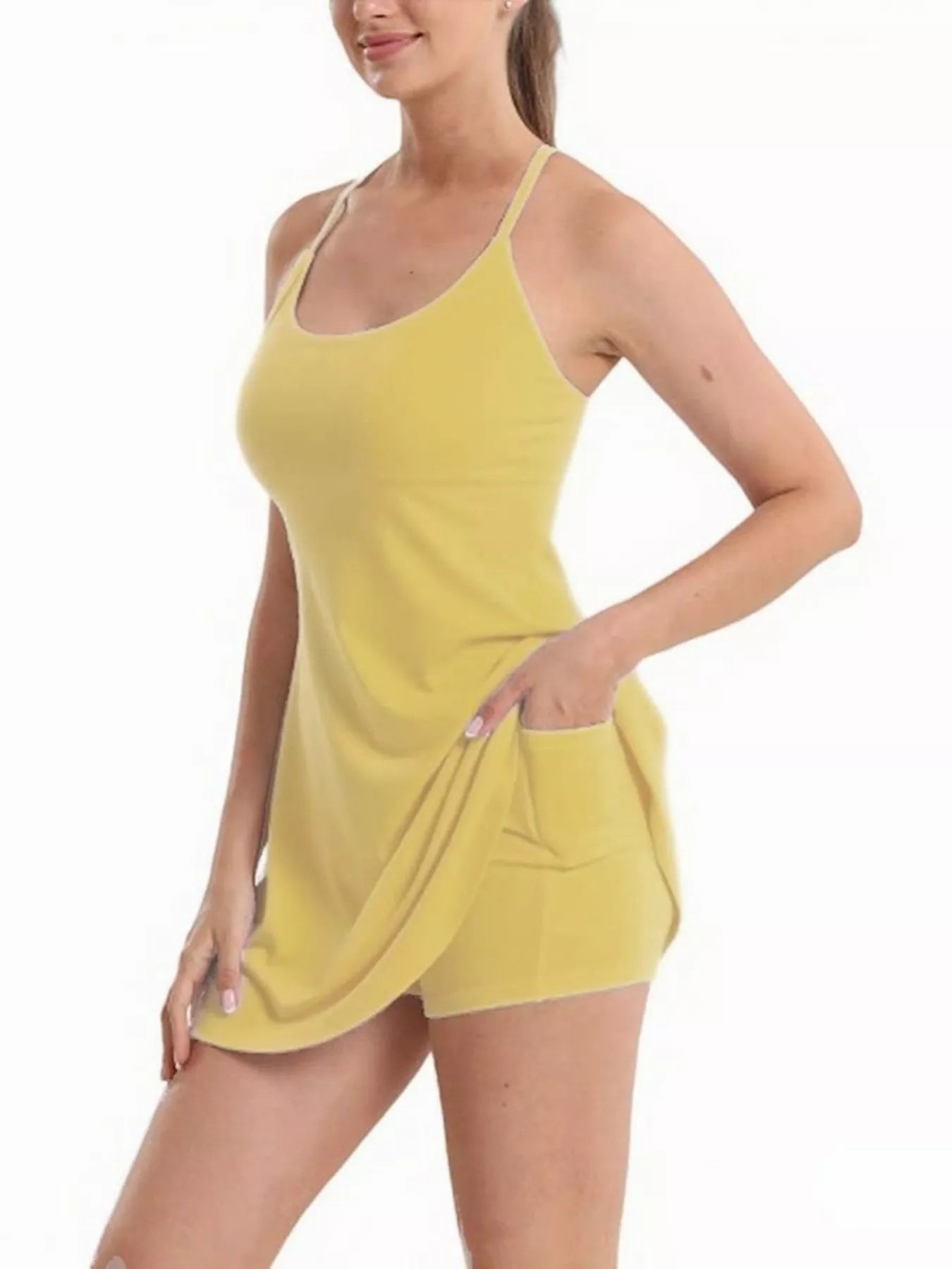 Scoop Neck Cami and Shorts Active Set