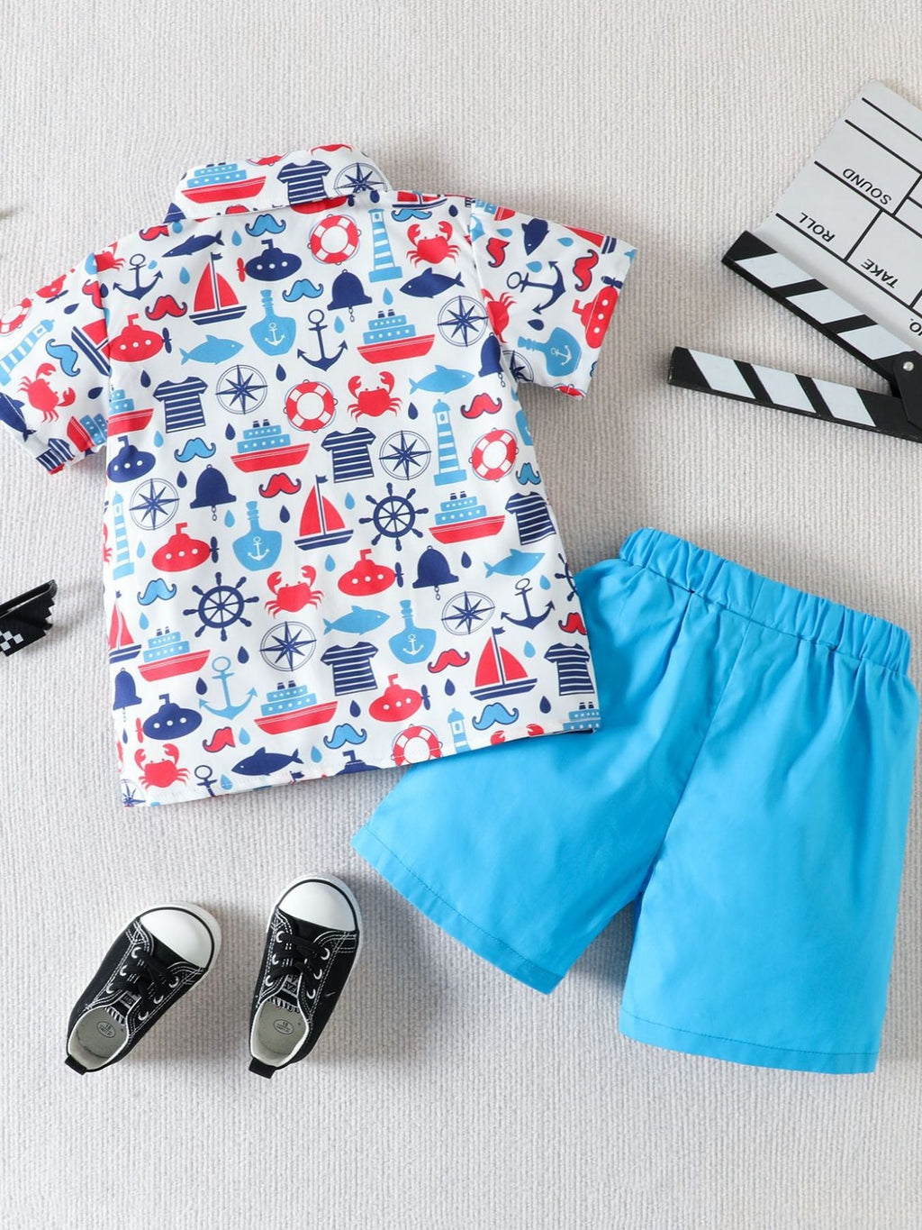Children's Printed Shirt & Shorts Casual Set