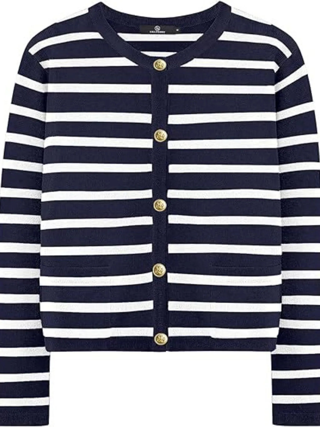 Striped Button-Up Cardigan