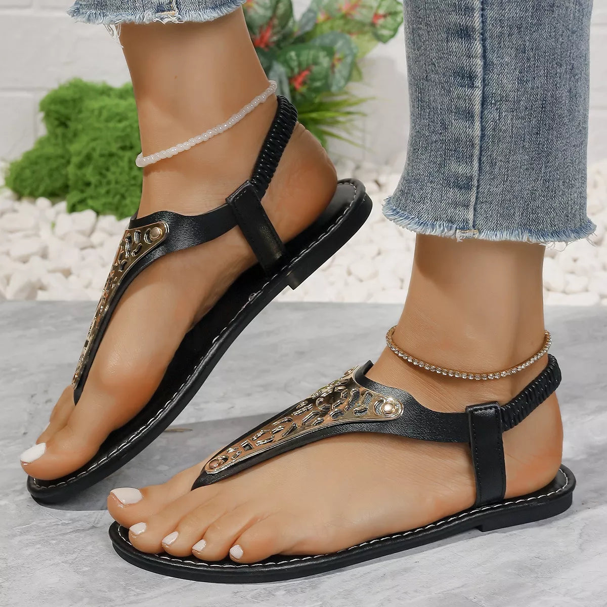 Toe Post Flats Sandals