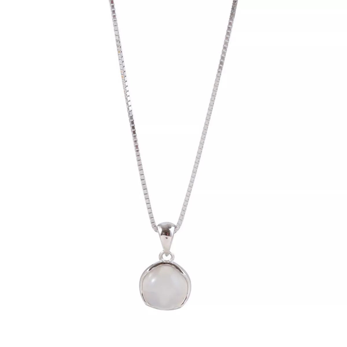 925 Sterling Silver Cat's Eye Stone Pendant Necklace