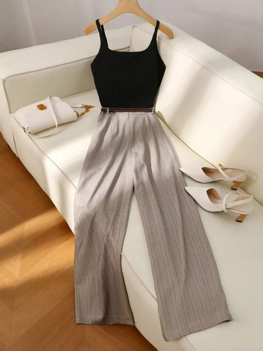 Sleeveless Top and Wide-Leg Pants Set