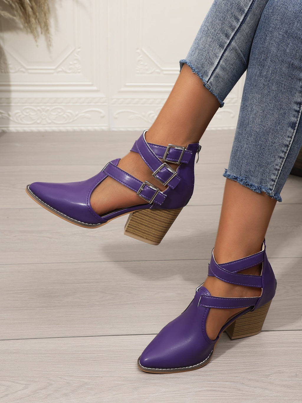 Point Toe Block Heels Pumps