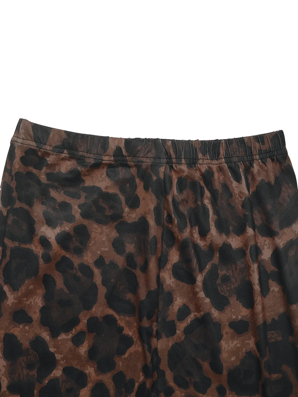 Leopard Round Neck Top and Skirt Set