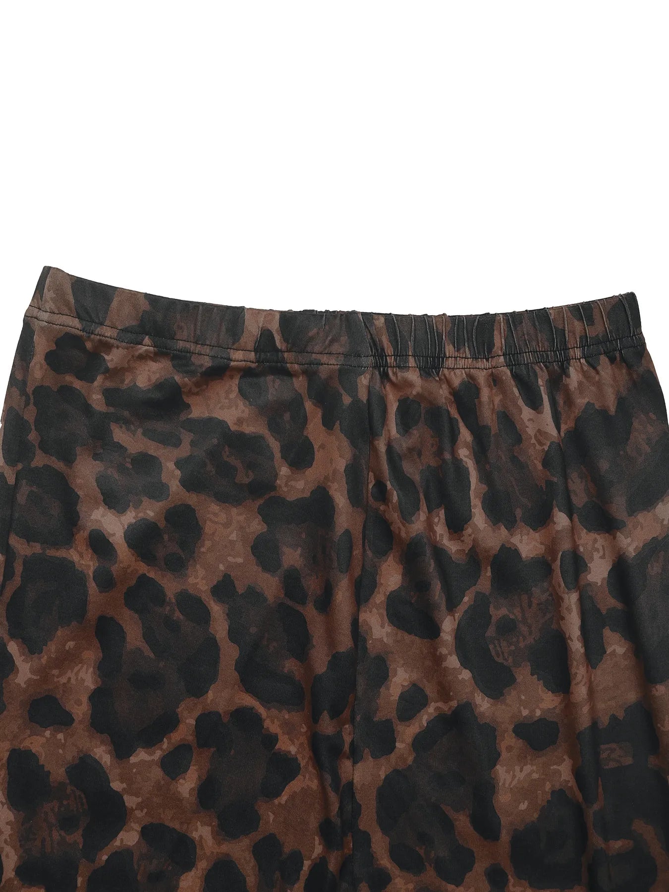 Leopard Round Neck Top and Skirt Set