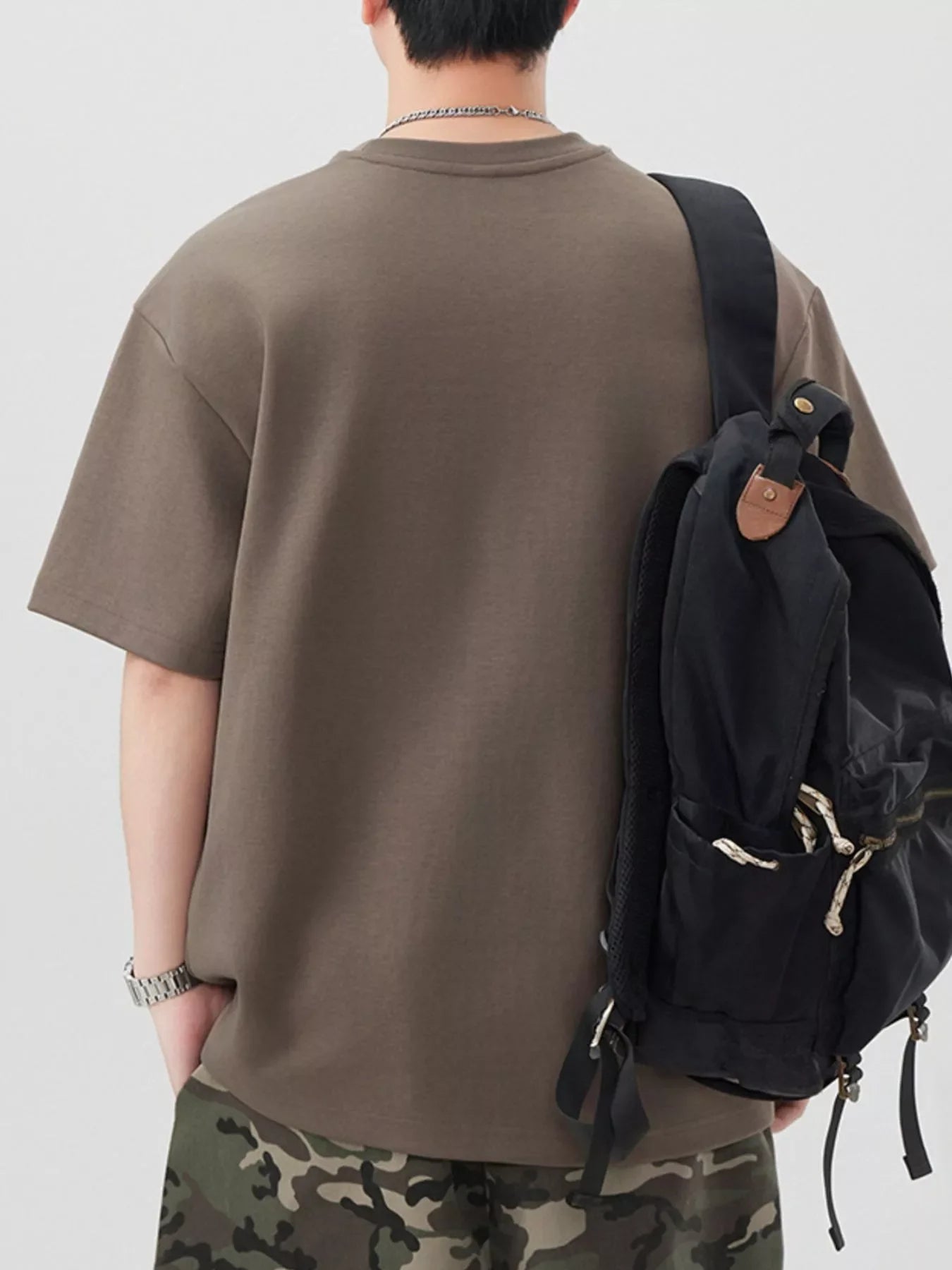Men's Plus Size Solid Color Casual T-Shirt