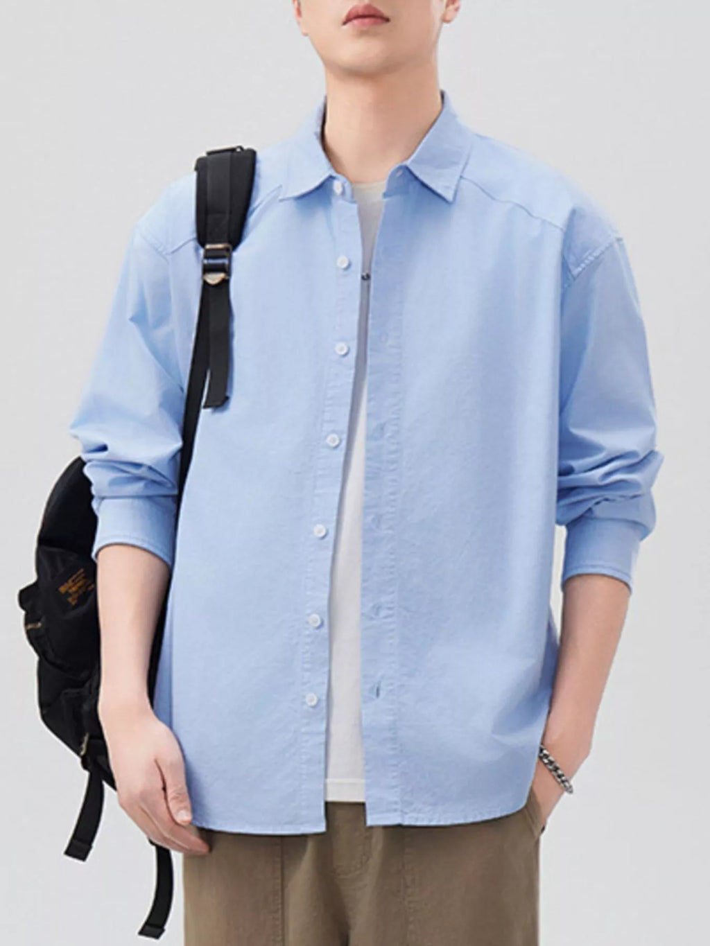 Men's Plus Size Button Up Long Sleeve Shirt