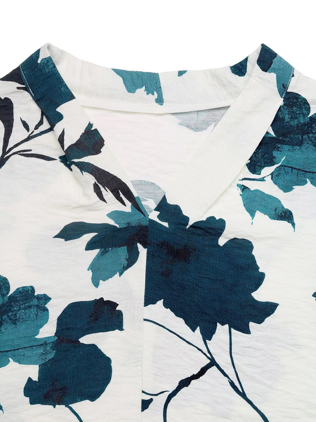 Printed V-Neck Long Sleeve Blouse
