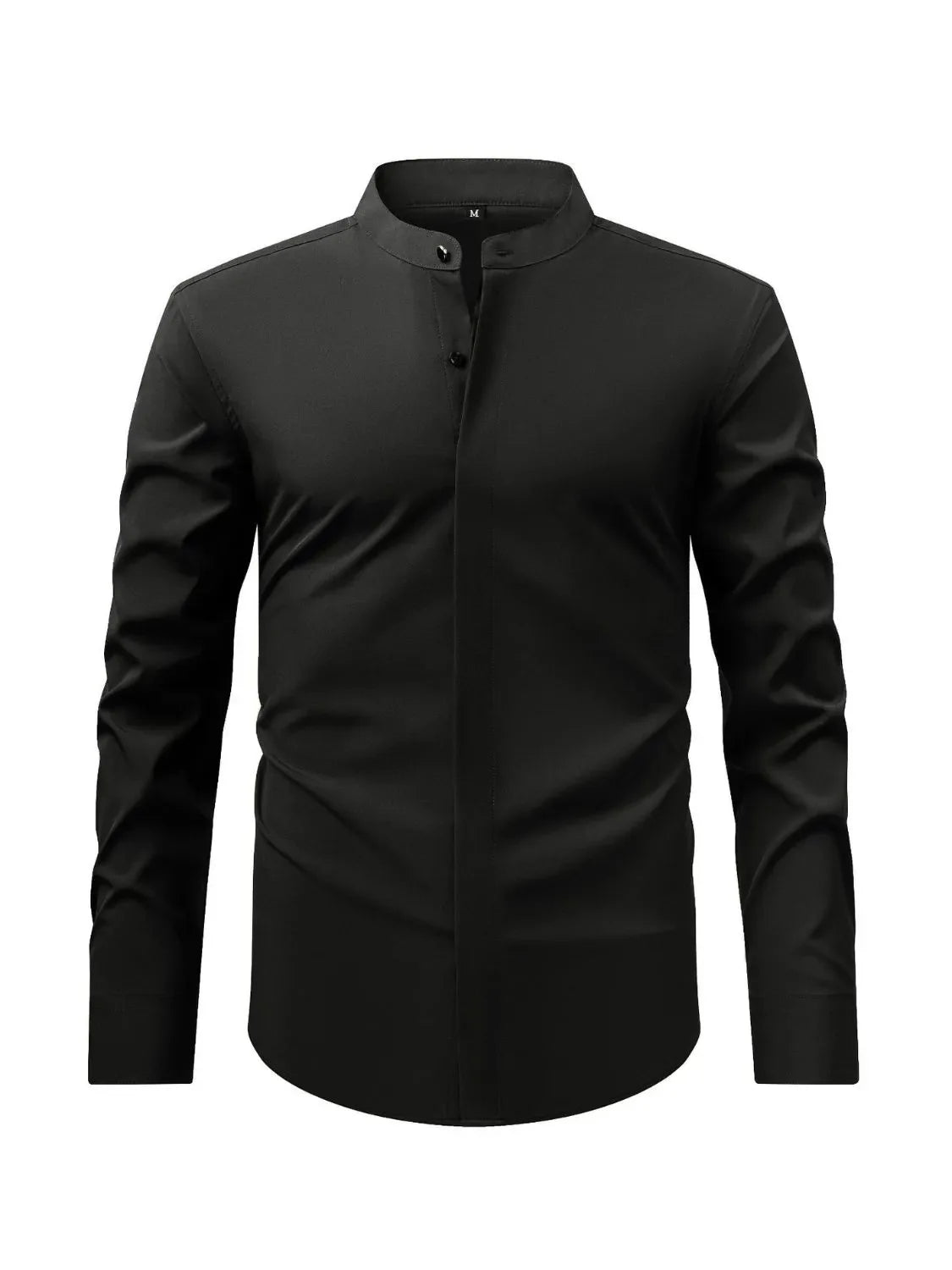 Men's Full Size Stand Collar Button Down Shirt Plus Size