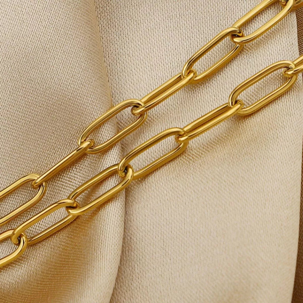 18K Gold-Plated Chain Link Toggle Clasp Necklace
