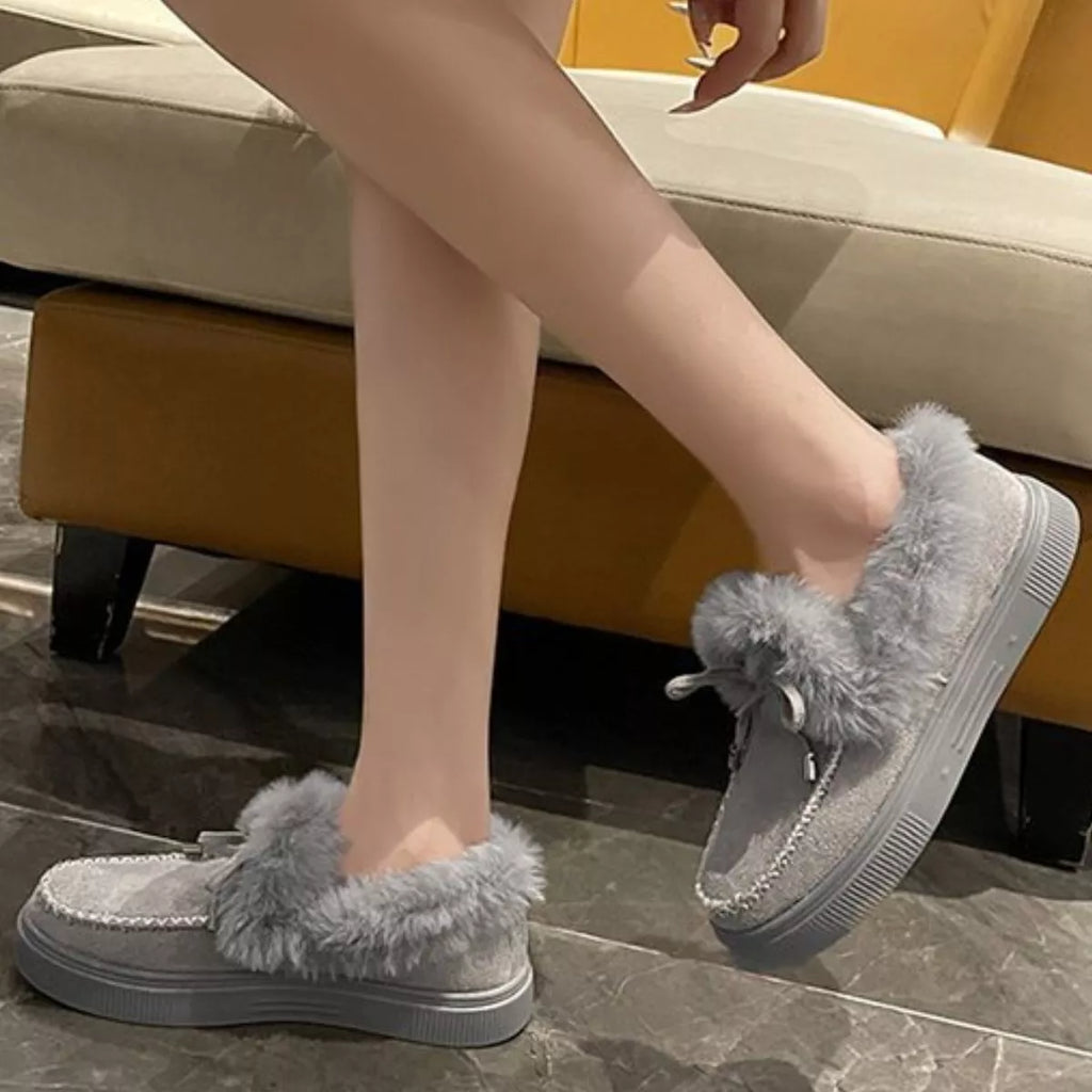 Fuzzy Round Toe Slip-Ons