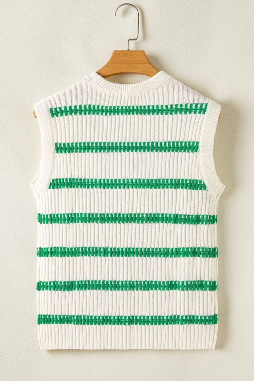 Striped Round Neck Sweater Vest