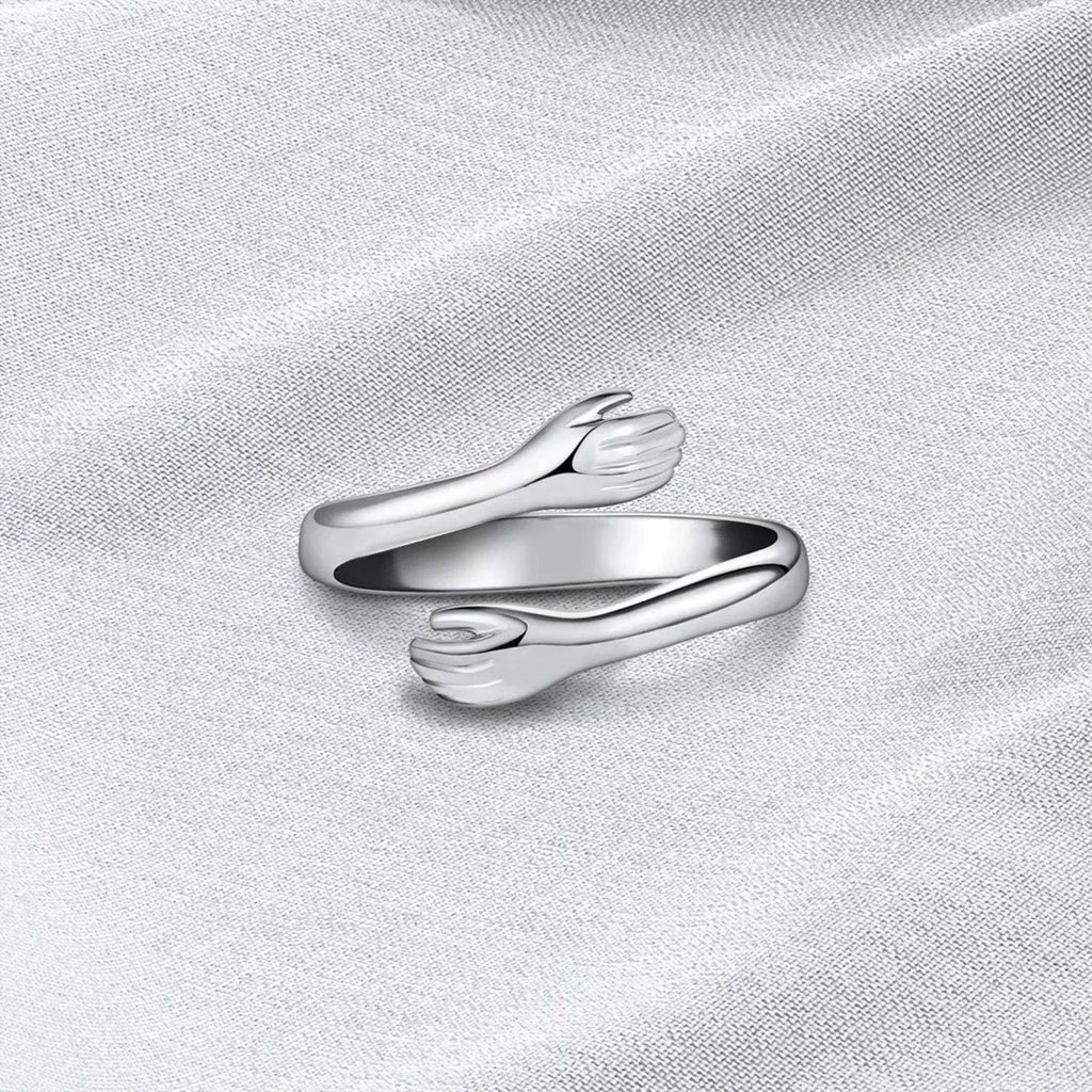925 Sterling Silver Hug Bypass Ring