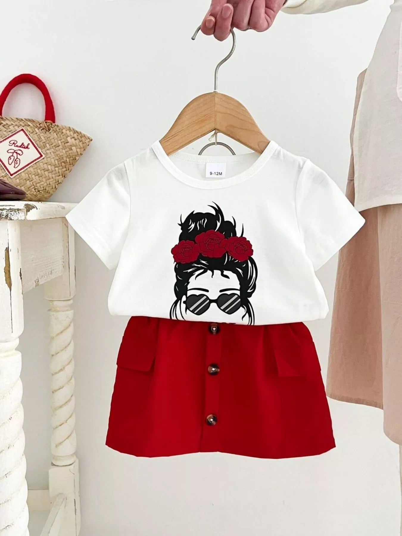 Children's Graphic Tee and Skirt Set