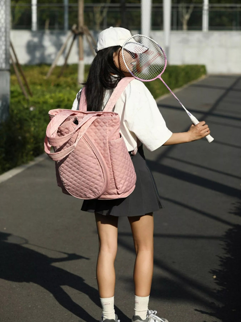 Quilted Racket Backpack Bag