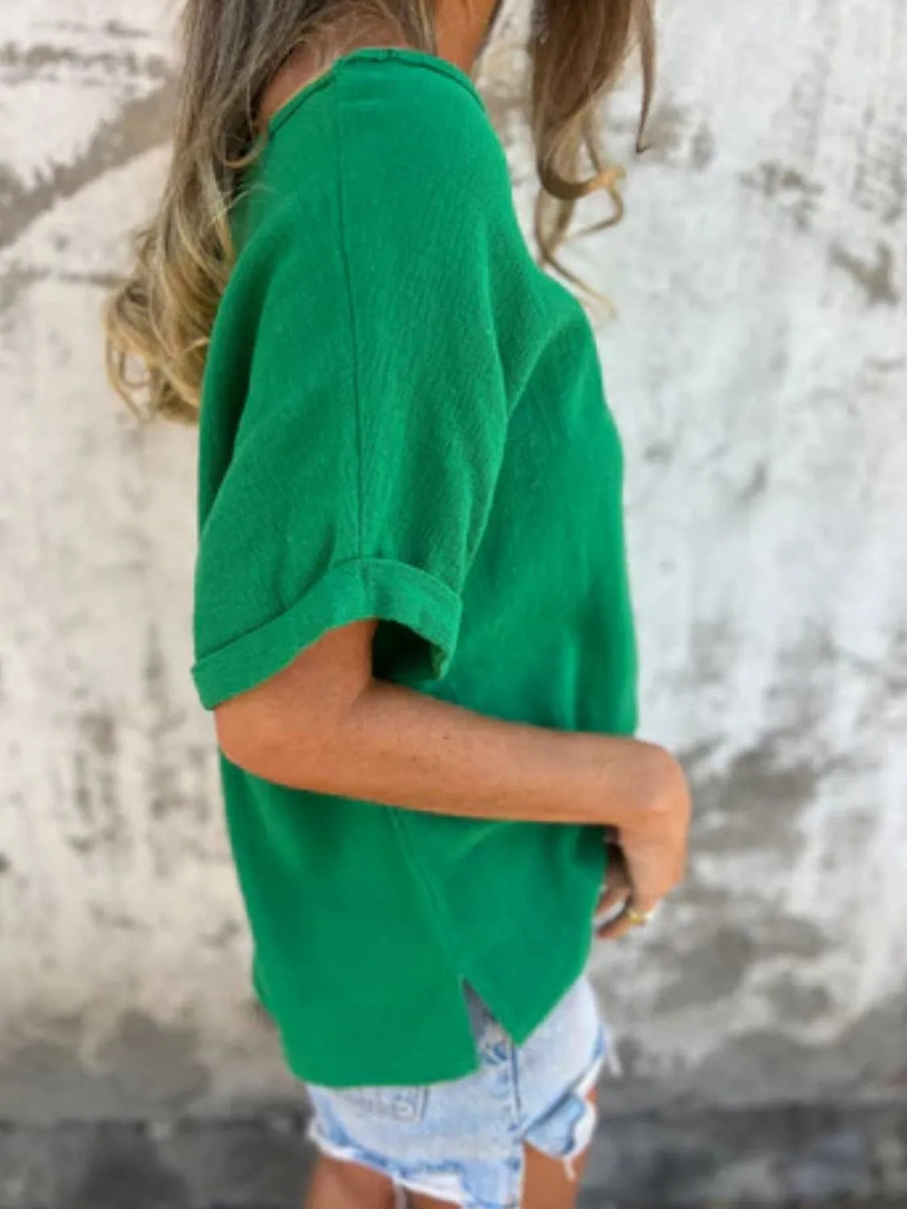 Full Size Round Neck Short Sleeve T-Shirt Plus Size