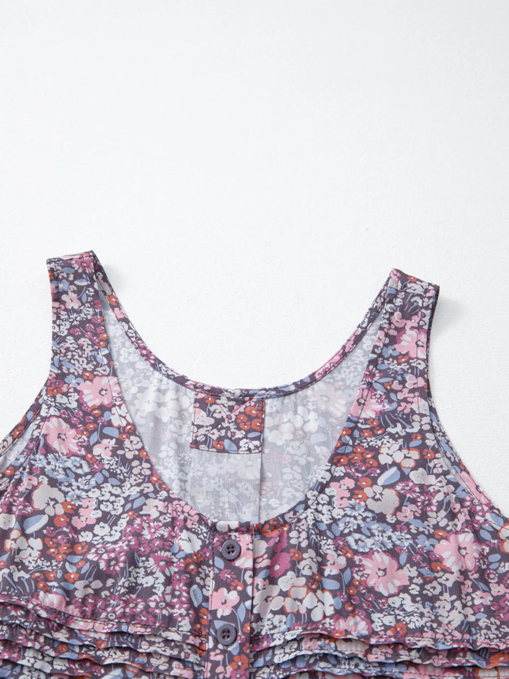 Floral Print Button Front Tank Top