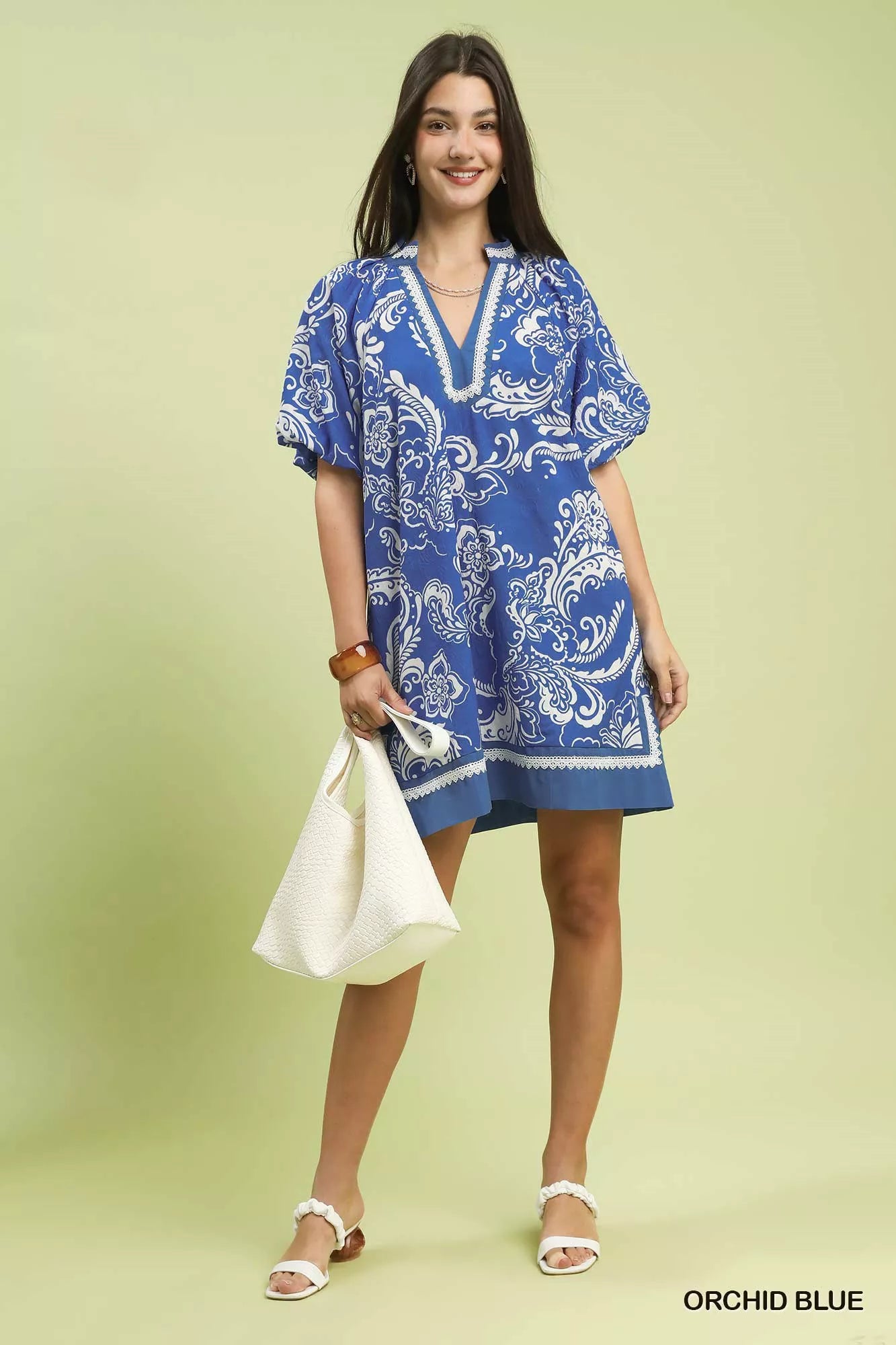 Umgee Jacquard Two Tone Mini Dress