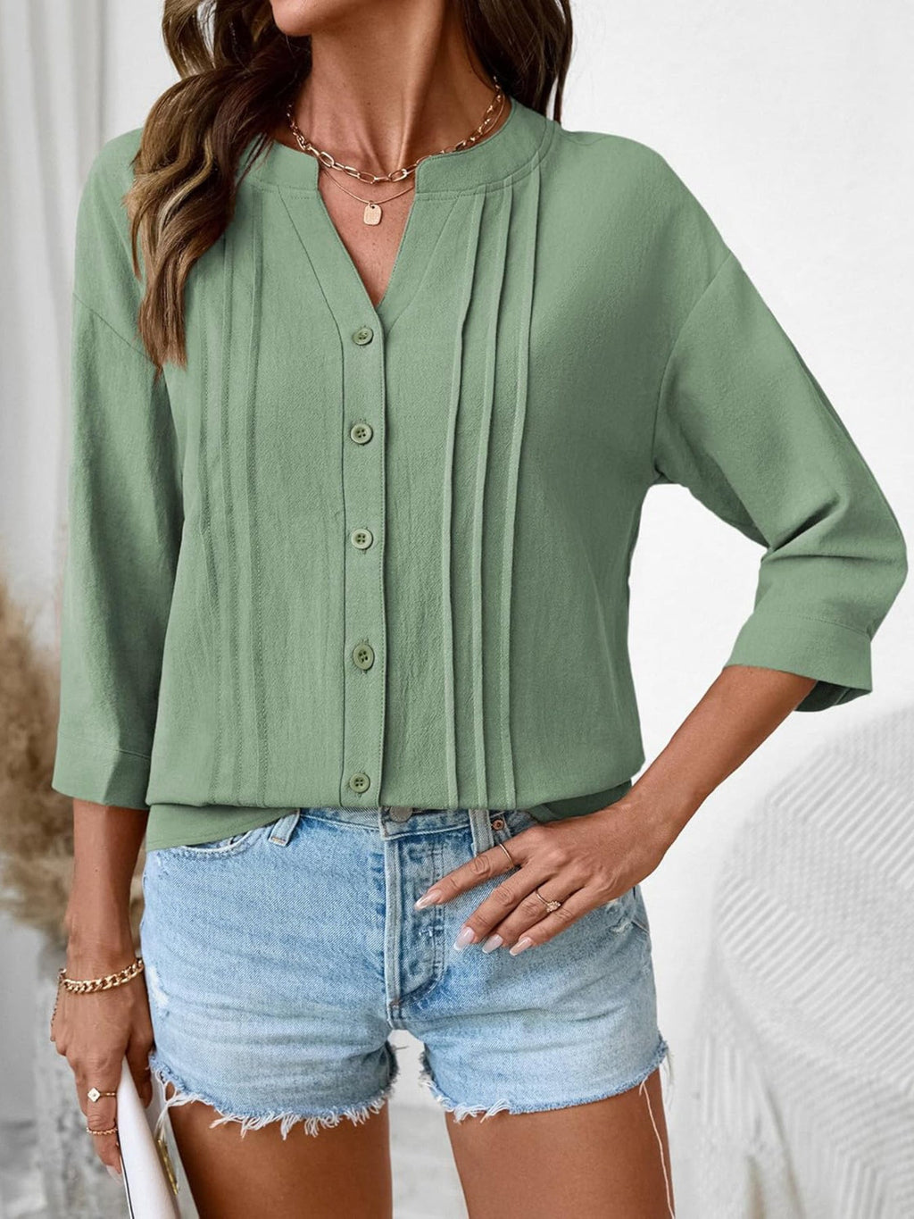 Button-Down Notched Shirt