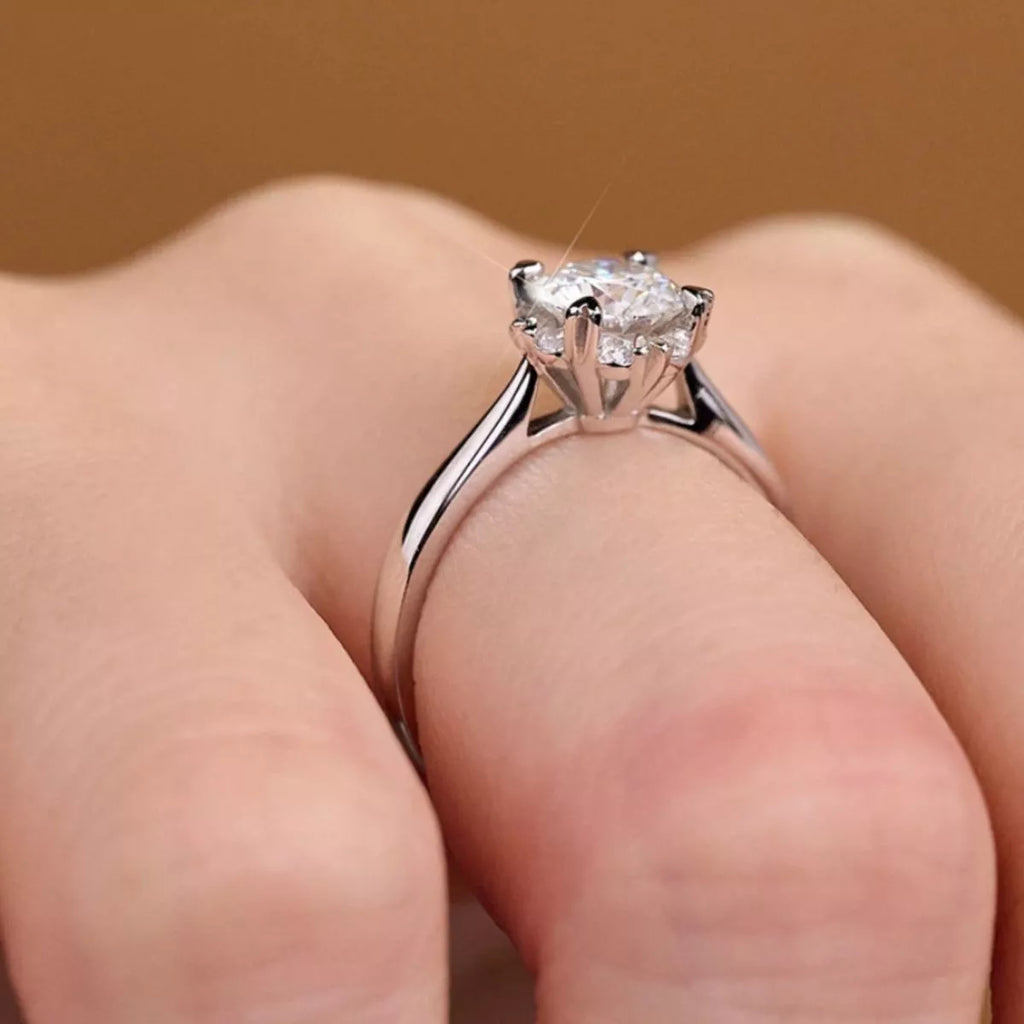 925 Sterling Silver Moissanite Ring