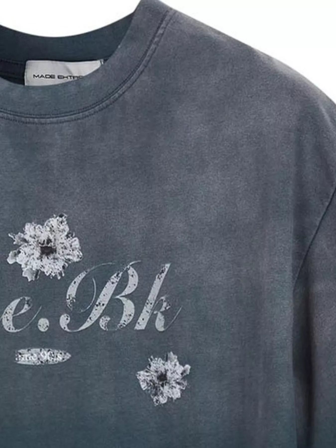 Men's Floral Print Gradient Washed T-Shirt