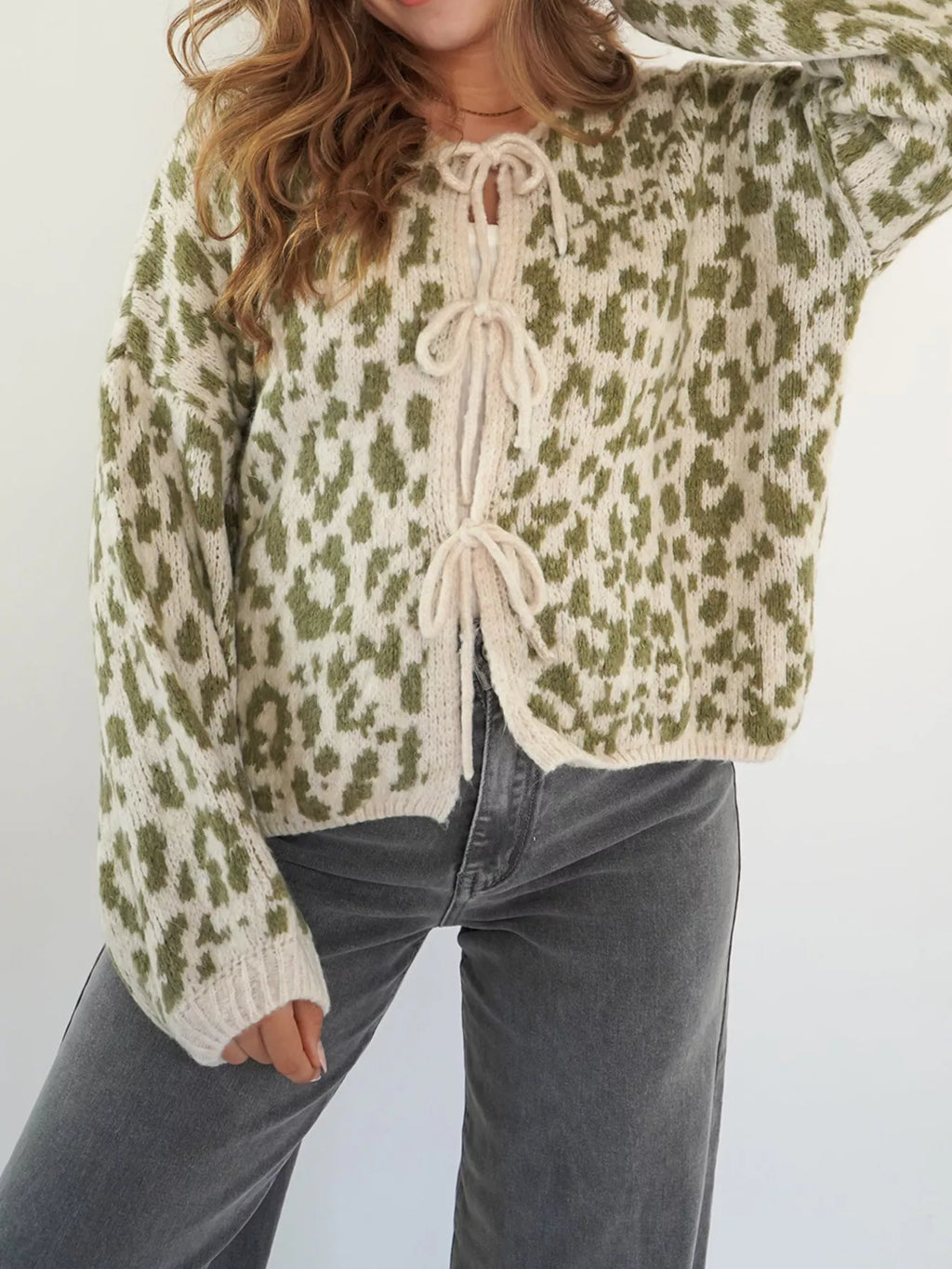Leopard Tie-Front Cardigan